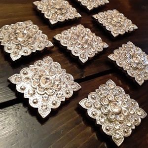 Lot of 20 Concho Craft Accents Jewels DIY Leather Goods Accessories